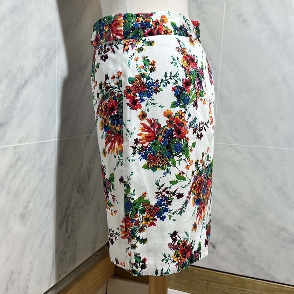 😊Laundry By Shelli Segal Skirt Multicolor Floral Lined Zip Pencil size 4 - Picture 4 of 15